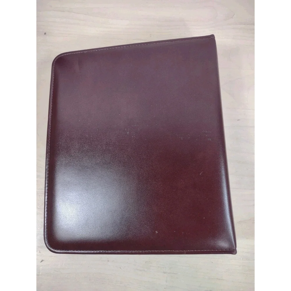 VTG 1998 FRANKLIN QUEST Leather 7-Ring Planner Binder ORGANIZER USA Burgundy